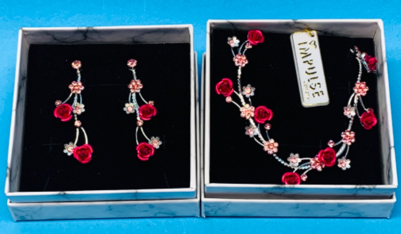 Photo 1 of 462484…impulse fashion necklace and pierced earrings set in gift boxes 