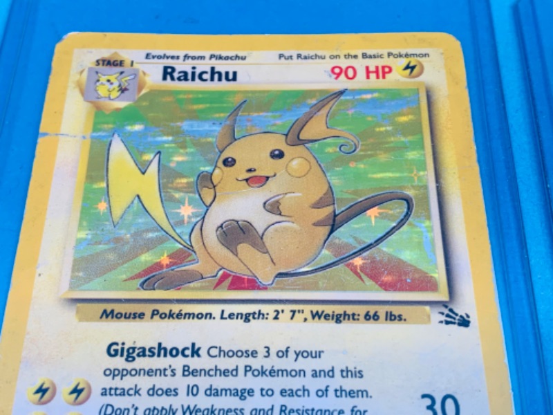 Photo 1 of 462491…4 Pokémon holo cards -corners show wear- in hard sleeves dates 1999-2000