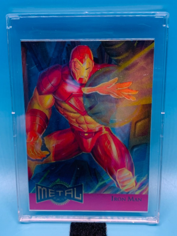 Photo 1 of 494465…marvel metal iron man card 7 in hard plastic case 