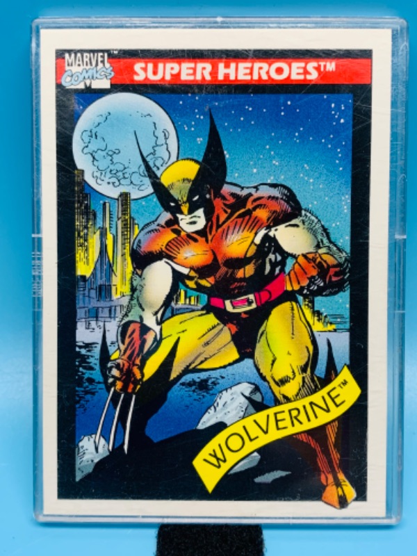 Photo 1 of 494467…vintage marvel super heroes Wolverine card 10 in hard plastic case 