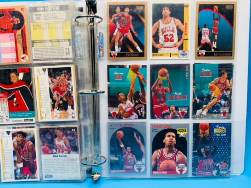 Photo 6 of 494469…binder of Chicago Bull trading cards all pages photographed 