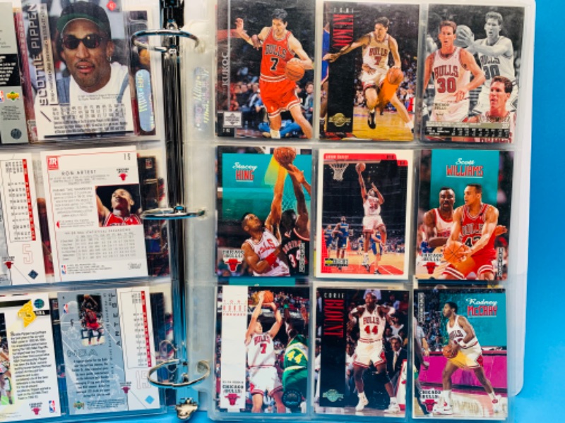 Photo 4 of 494469…binder of Chicago Bull trading cards all pages photographed 