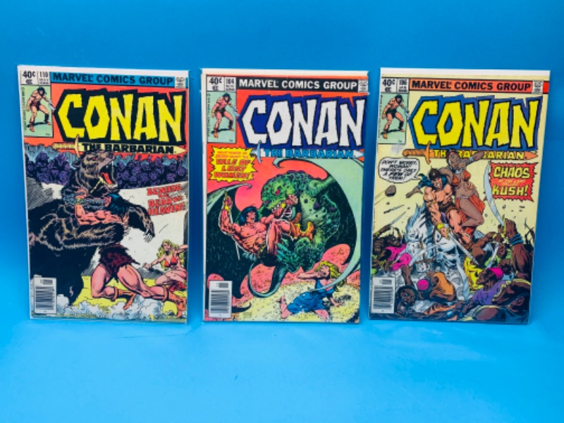 Photo 1 of 494478…3 vintage Conan comics in plastic sleeves 