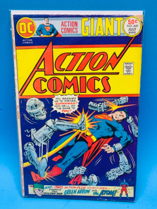 Photo 1 of 494487…vintage $.50 cent action comics book in plastic sleeve 