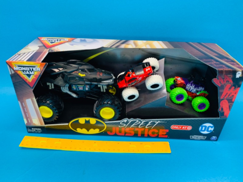 Photo 1 of 494500…  Monster Jam Batman street Justice toy trucks in original box