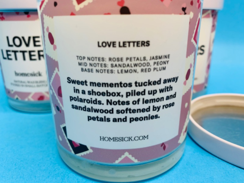 Photo 4 of 494519… 4 jars of love letters natural wax blend candles 7.5 oz each 