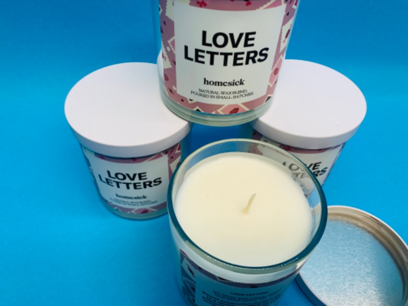 Photo 2 of 494519… 4 jars of love letters natural wax blend candles 7.5 oz each 