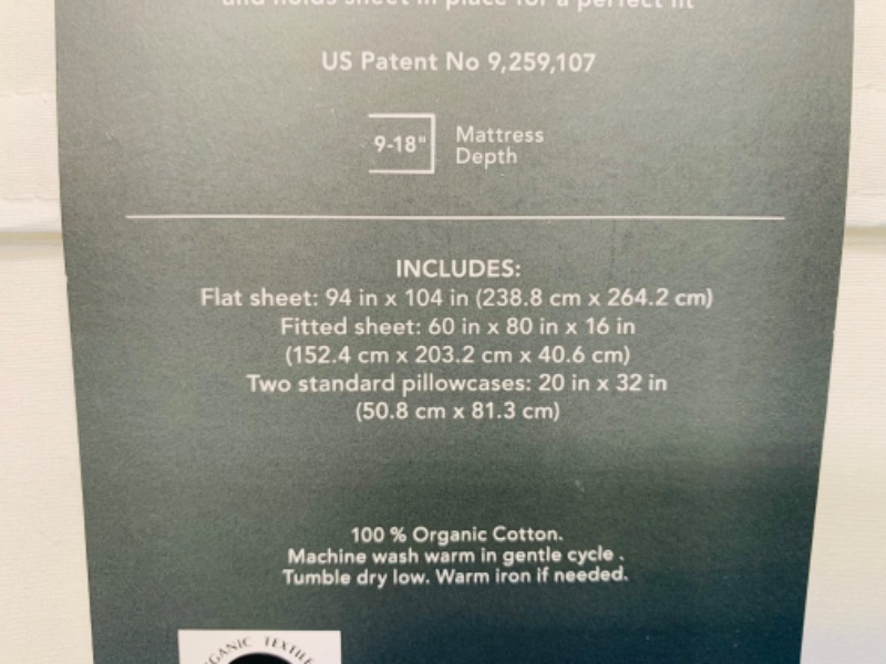 Photo 2 of 494576… queen size organic sheet set in bag 