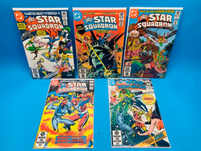 Photo 1 of 494621…5 vintage all-Star squadron comics in plastic sleeves 