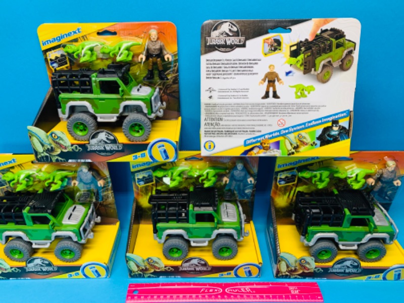 Photo 2 of 494628…5 imaginext Jurassic world 3-8 jeep and dinosaur toys in boxes