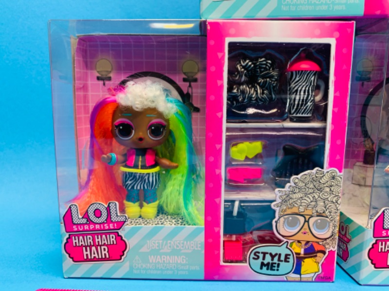 Photo 2 of 494634… 3 LOL surprise hair hair hair dolls in packages 