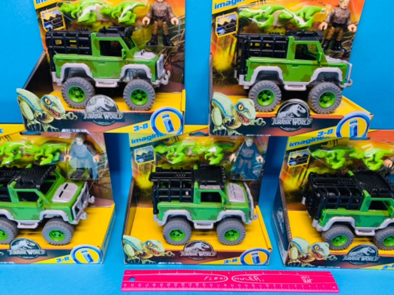 Photo 2 of 494649… 5 imaginext Jurassic world 3-8 jeep and dinosaur toys in boxes