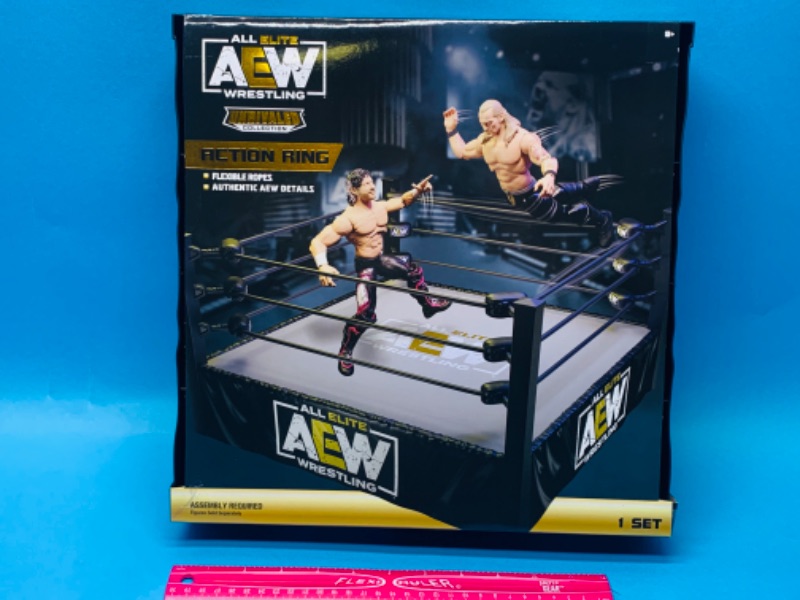 Photo 1 of 494686… AEW unrivaled collection action wrestling ring with flexible ropes in box