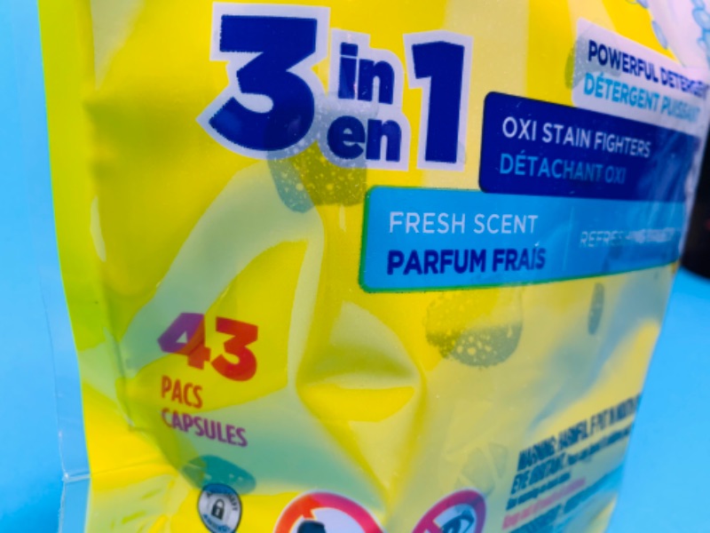 Photo 2 of 494788..   2 Tide pods oxi 3 in 1 detergent 43 pacs per pouch 