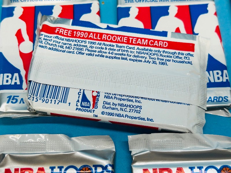 Photo 1 of 494998…final sale no returns/refunds- 6 sealed NBA Hoops card packs