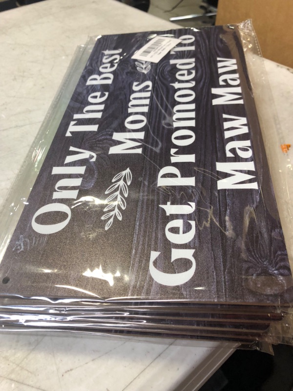 Photo 2 of 8 Pack Lot Maw Maw Gift Farmhouse Only the Best Moms Get Promoted to Maw Maw Wooden Hanging Sign Rustic Wall Art Home Decoration 12 x 6 Inches