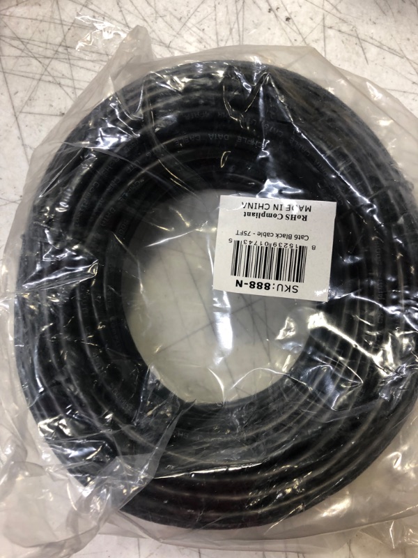 Photo 2 of Cmple Cat6 Ethernet Cable 10Gbps - Computer Networking Cord with Gold-Plated RJ45 Connectors, 550MHz Cat6 Network Ethernet LAN Cable Supports Cat6, Cat5e, Cat5 Standards - 75 Feet Black Black 75FT