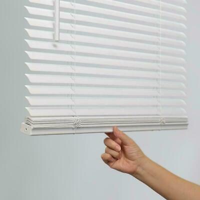 Photo 1 of 30" x 64" CORDLESS 1" PRIVACY SHADE VINYL MINI BLIND WINDOW BLINDS WHITE LIGHT
