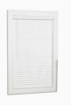 Photo 1 of allen + roth Cordless Faux Wood 2-in Slat Width 34.5-in x 64-in Cordless White
