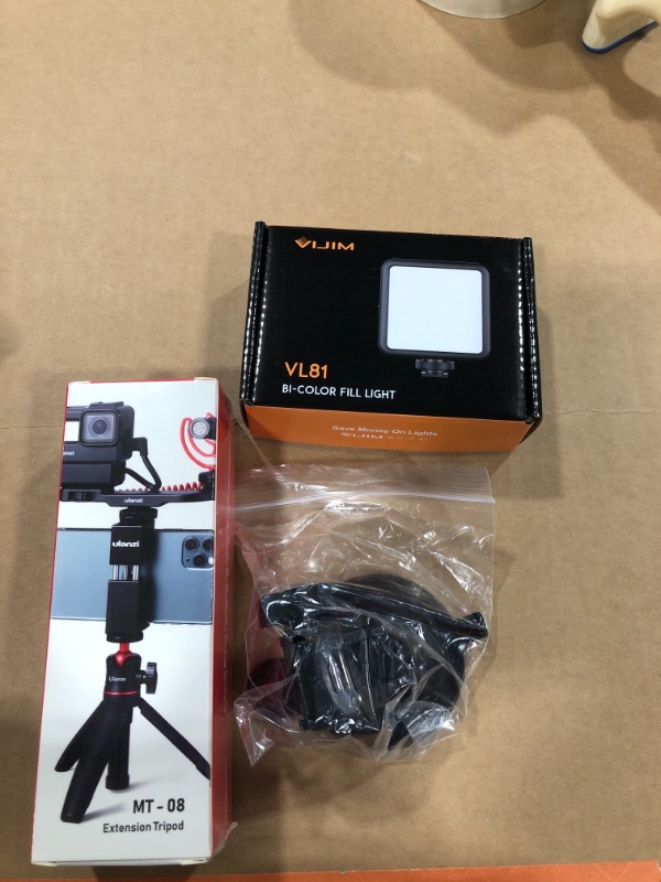 Photo 1 of VIJIM LED Video Light, VL81 On Camera Light, ULANZI MT-08 Extension Pole Tripod, Mini Selfie Stick Tripod Stand Handle Grip for Webcam
