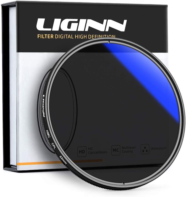 Photo 1 of LIGINN 82MM Circular Polarizer Filter Ultra-Slim, Black Nanometer Multi Coated CPL Camera Lens Filter
