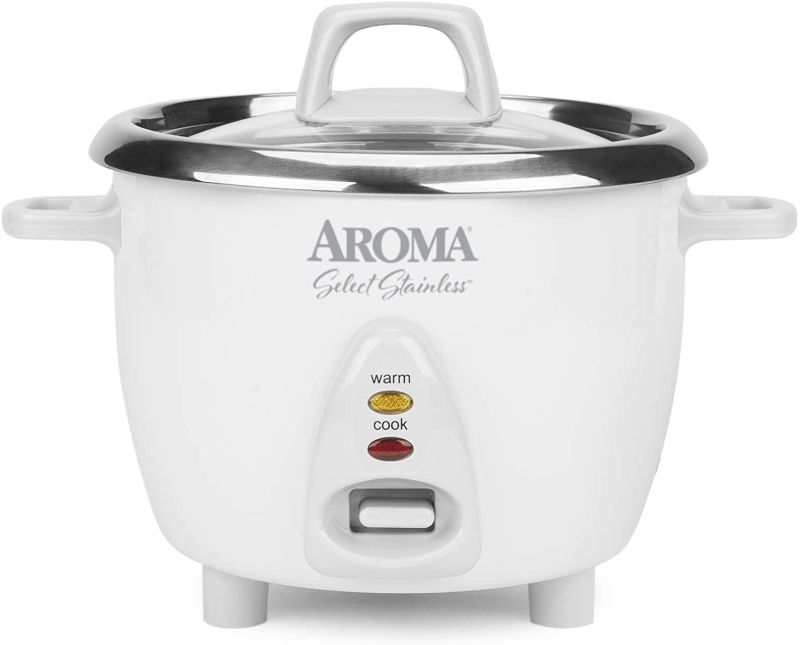 Photo 1 of Aroma Housewares Select Stainless Rice Cooker & Warmer with Uncoated Inner Pot, 14-Cup(cooked) / 3Qt, ARC-757SG
