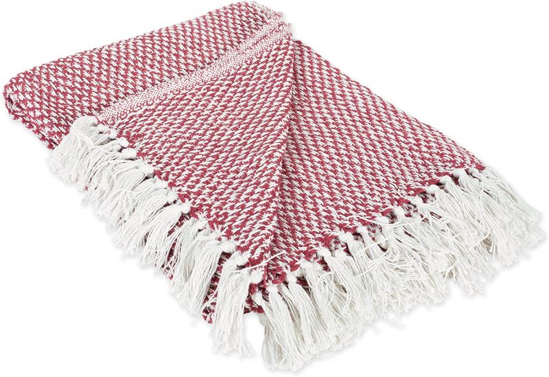 Photo 1 of DII Transitional Woven Throw, 50x60, Barn Red
