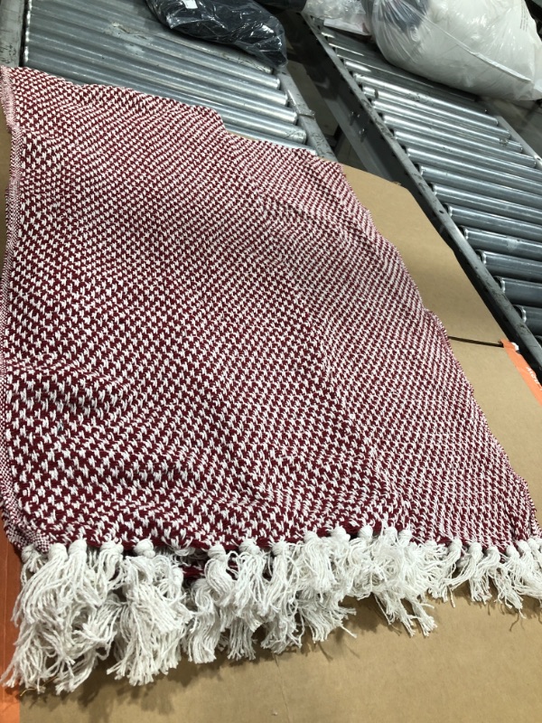 Photo 2 of DII Transitional Woven Throw, 50x60, Barn Red
