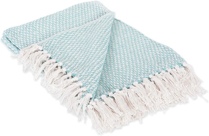 Photo 1 of DII Transitional Woven Throw, 50x60, Aqua
