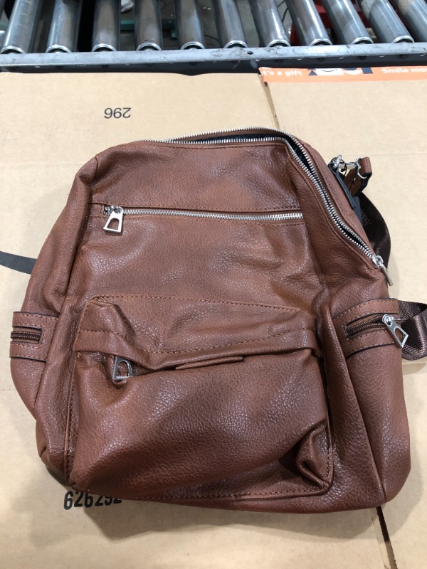 Photo 3 of LSW Brown leather backpack purse for women leather backpack for women backpack for women tlufei vintage backpack brielle convertible bag
