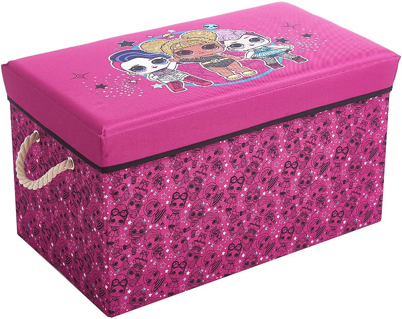 Photo 1 of Idea Nuova LOL Surprise Collapsible Toy Storage Bench and Ottoman, 14.5" H x 14.5" D x 25" L
