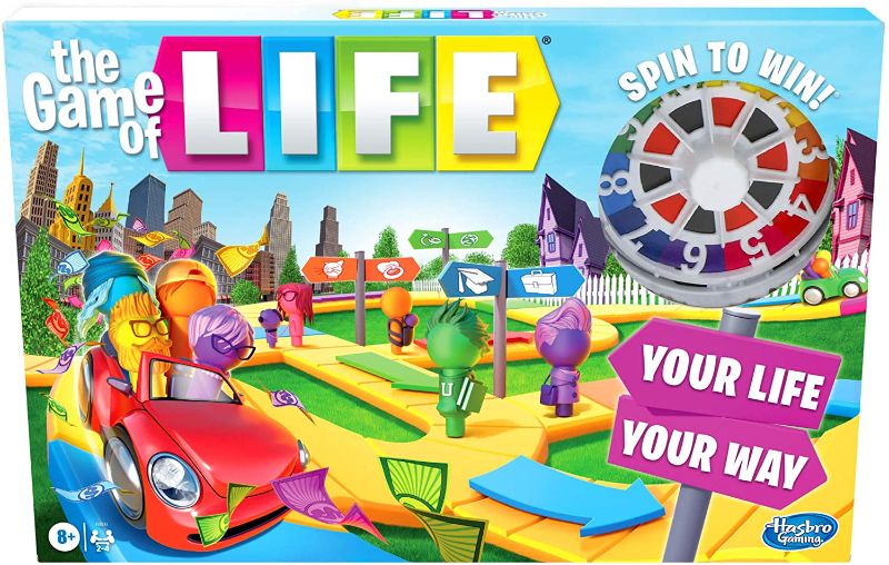 Photo 1 of Hasbro Gaming The Game of Life Game, Family Board Game for 2-4 Players, Indoor Game for Kids Ages 8 and Up, Pegs Come in 6 Colors
