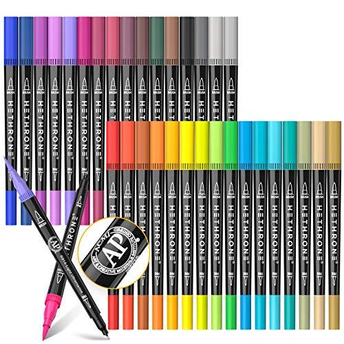 Photo 1 of Hethrone 34 Colors Coloring Markers Dual Brush Pens
