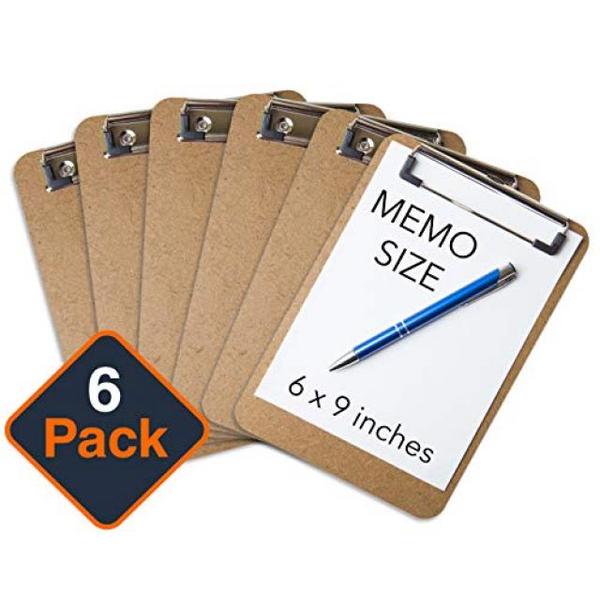 Photo 1 of Office Solutions Direct Mini Clipboard 6" x 9" (Set of 6) Memo Clipboard | Small Clipboard | ECO Friendly | Small Clipboards Pack | Mini Clipboards |
