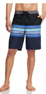 Photo 1 of ATHLIO Men's 11 Inches Swim Trunks, Quick Dry Beach Board Shorts, Bathing Suits with Inner Mesh Lining and Pocket
