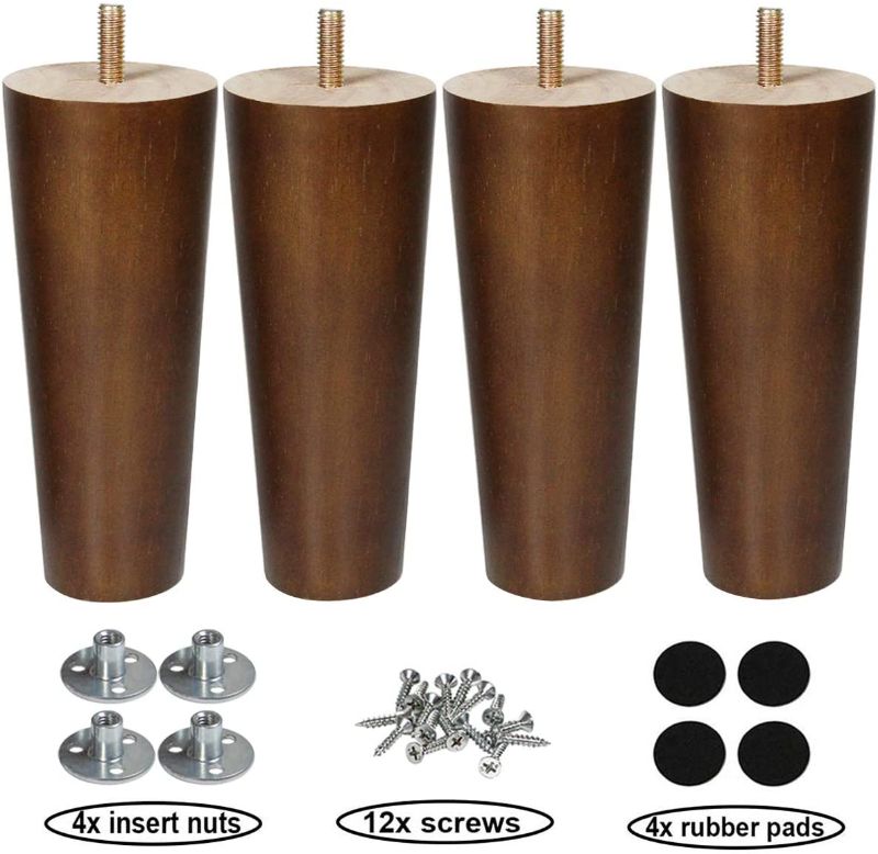 Photo 2 of AORYVIC Furniture Legs Wood Sofa Legs Replacement Legs for Cabinet Vanity Couch Chair Dresser Pack of 4 (6 inch)
