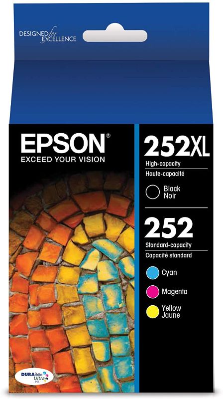 Photo 1 of EPSON T252 DURABrite Ultra Ink High Capacity Black & Standard Color Cartridge Combo Pack (T252XL-BCS) for select Epson WorkForce Printers
