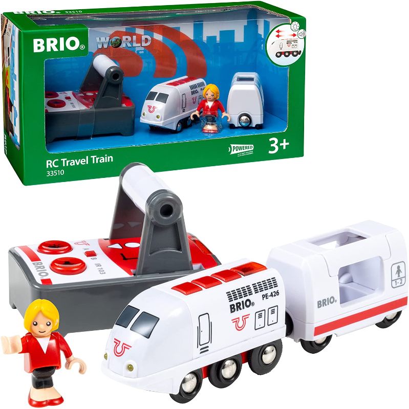Photo 1 of BRIO World - 33510 Remote Control Travel Train | 4 Piece Train Toy for Kids Ages 3 and Up,Multi
