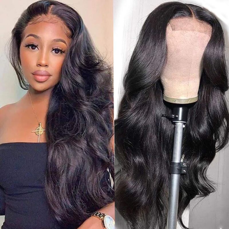 Photo 1 of Beaudiva 5×5 Lace Front Wigs Human Hair for Black Women Pre Plucked Hairline 150% Denisty 9A Brazilian Body Wave Lace Front Wigs with Baby Hair Natural Color(22inch)

