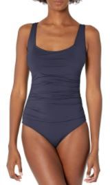 Photo 1 of Anne Cole NAVY BLUE Square Neck One Piece Swimsuit, US 12
