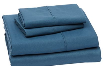 Photo 1 of Amazon Basics Lightweight Super Soft Easy Care Microfiber Bed Sheet Set with 14” Deep Pockets - Cal King, Dark Teal
