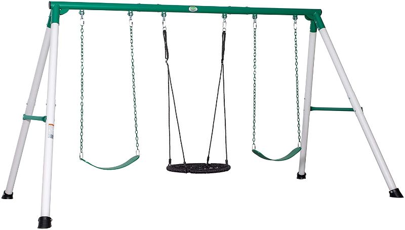Photo 1 of Backyard Discovery Little Brutus Heavy-Duty Metal A-Frame Swing Set---incomplete box 1 only missing box 2
 