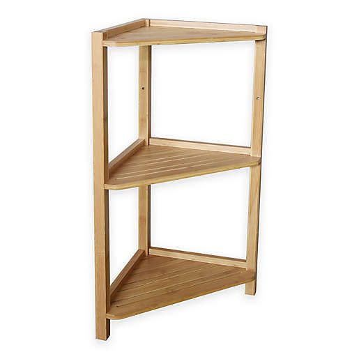 Photo 1 of Bamboo 3-Tier Corner Shelf