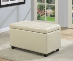 Photo 1 of Faux Leather Storage Ottoman