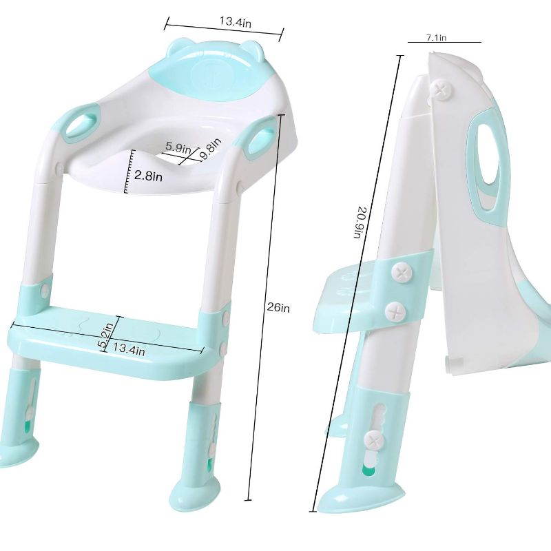 Photo 1 of Potty Training Seat Ladder Toddler,Potty Seat Toilet Boys Girls,Kids Toilet Training Seat Step (Blue)
