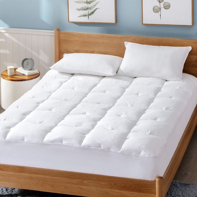 Photo 1 of Bedsure Mattress Topper Full Size Pillow Top - Cooling Mattress Pad Cotton Quilted Mattress Cover with Deep Pocket, Double Padded PillowTop with Fluffy Down 