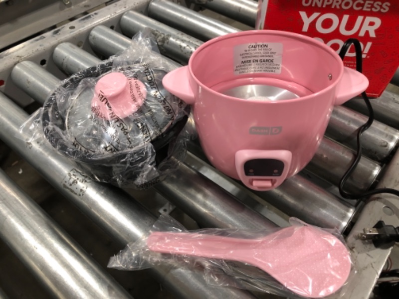 Photo 1 of Dash Mini Rice Cooker Steamer with Removable Nonstick Pot, Keep Warm Function & Recipe Guide, 2 cups, for Soups, Stews, Grains & Oatmeal - Pink
