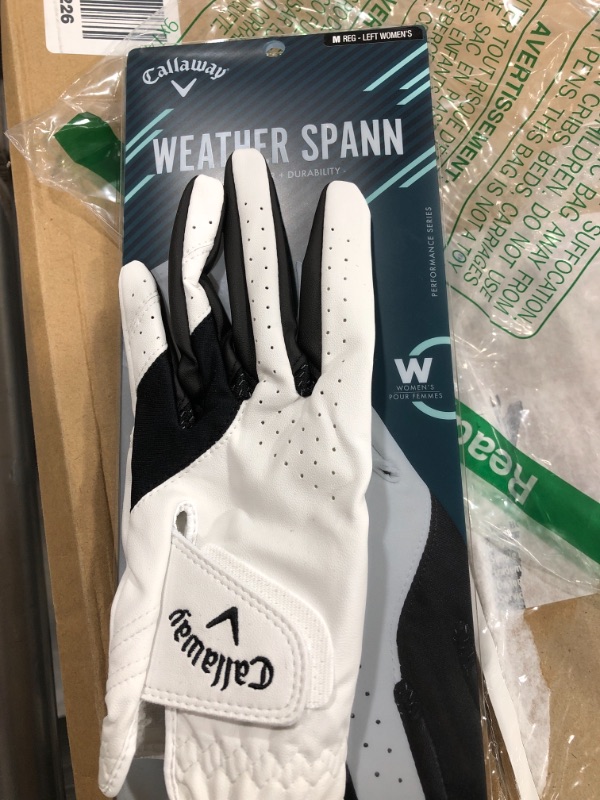 Photo 3 of Callaway Golf Women's Weather Spann Premium Synthetic Golf Glove
