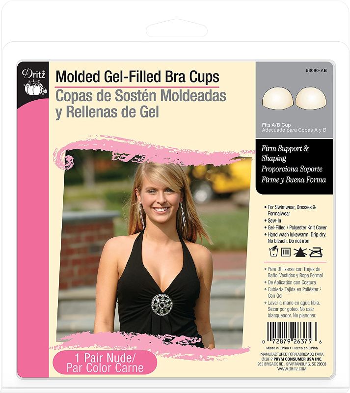 Photo 1 of Dritz Molded Gel-Filled Bra Cups, A/B, Nude, 2 Count
