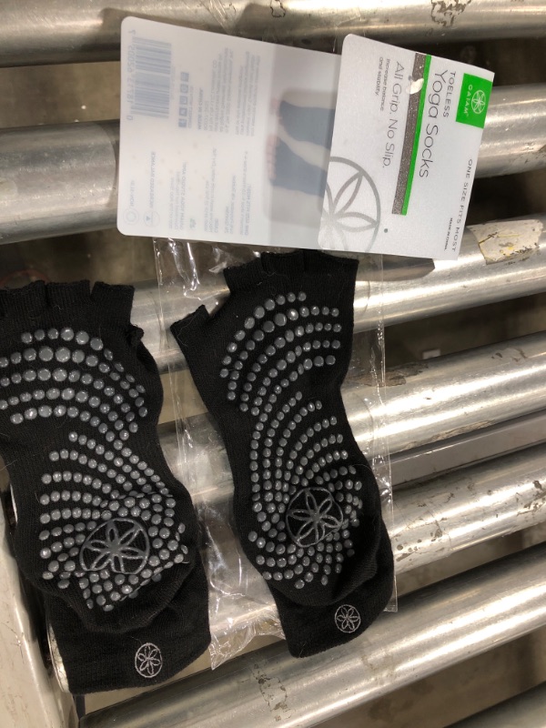 Photo 2 of Gaiam Yoga Socks - Toeless Grippy Non Slip Sticky Grip Accessories for Women & Men
